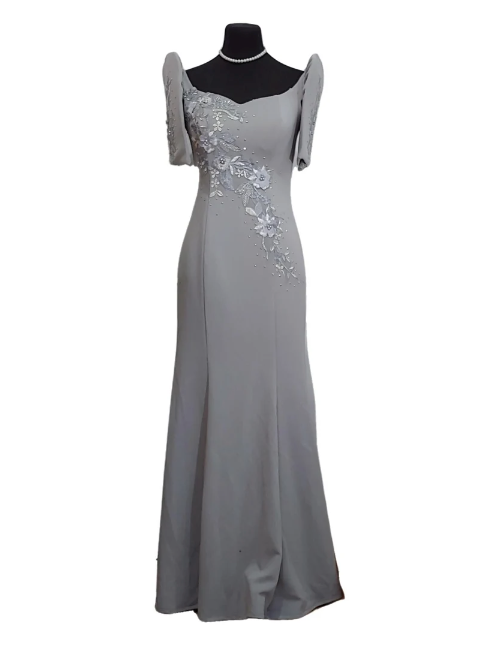 Gray filipiniana gown best sale