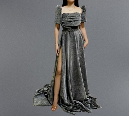 Chiseled Stone Modern Sexy Filipiniana Long Dress - BR716