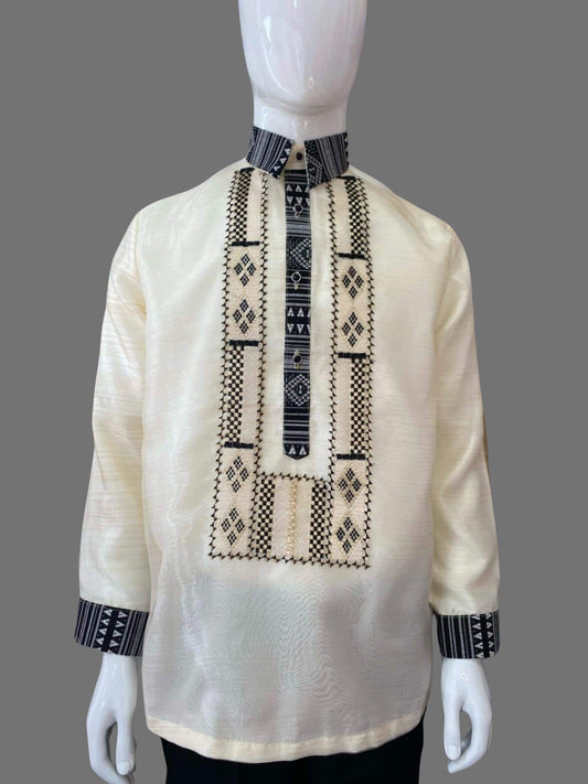 Barong Tagalog in Organza with Ethnic-Inspired Embroidery - BR234