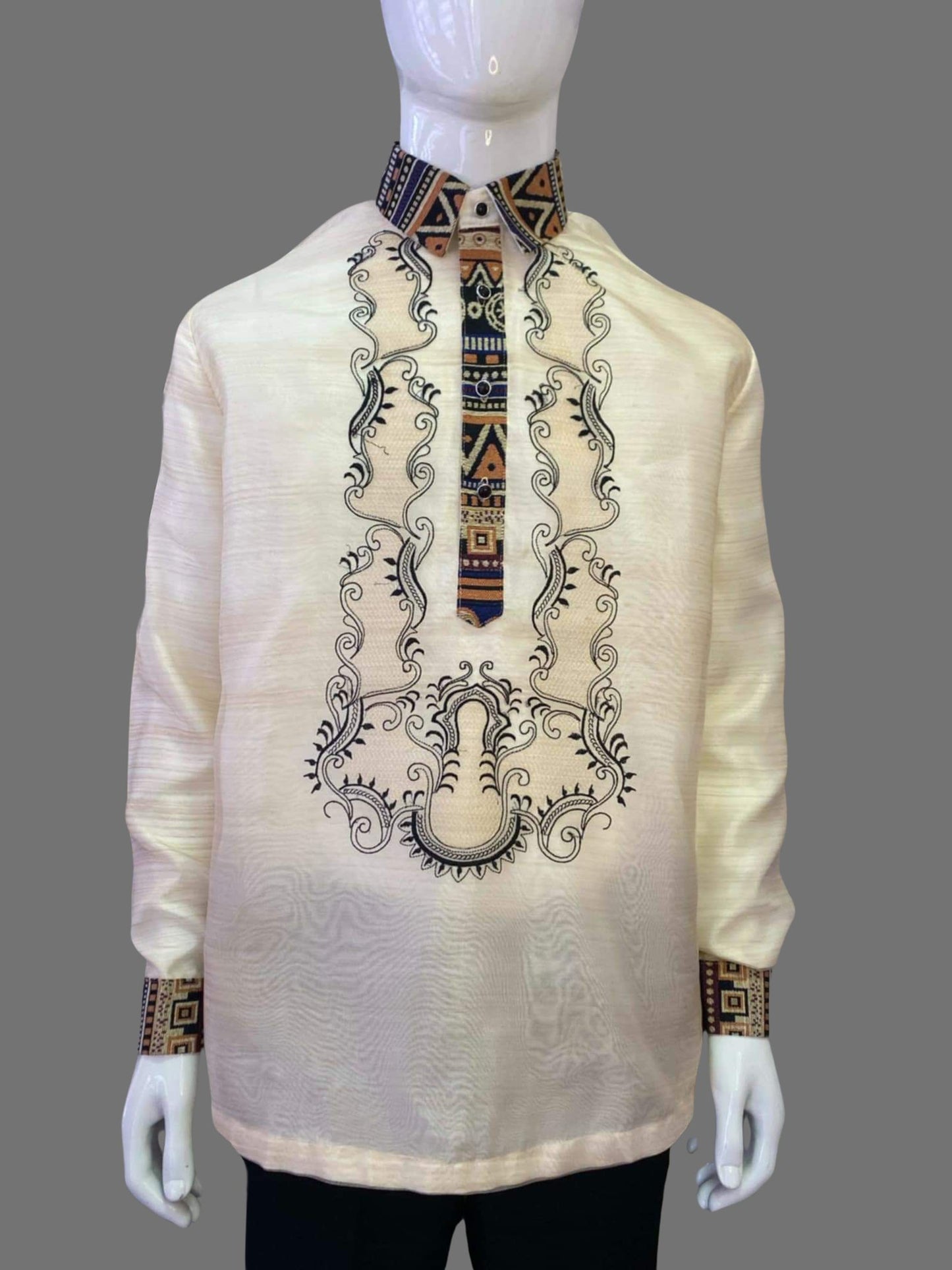 Classic Ethnic Embroidered Barong Tagalog in Organza Fabric - BR237