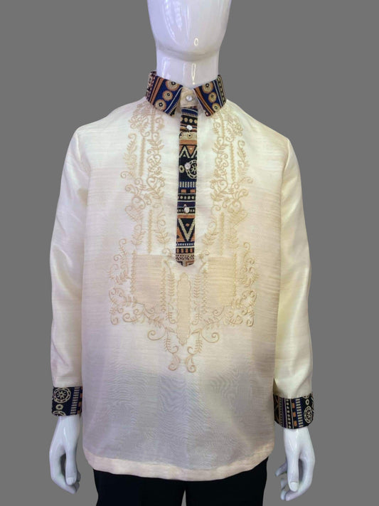 Barong Tagalog in Organza with Classic Cultural Embroidery - BR239