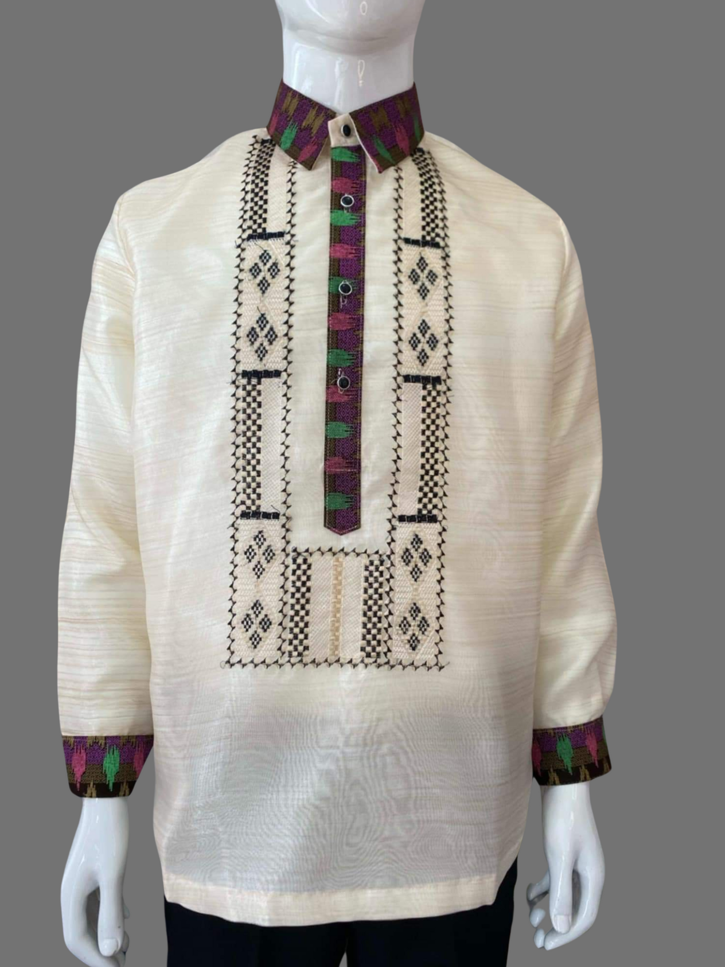 Classic Organza Ethnic Embroidered Barong Tagalog   - BR216