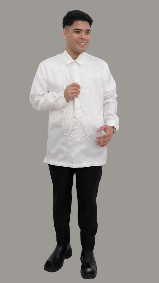 Premium White Organza Barong Tagalog - BR205