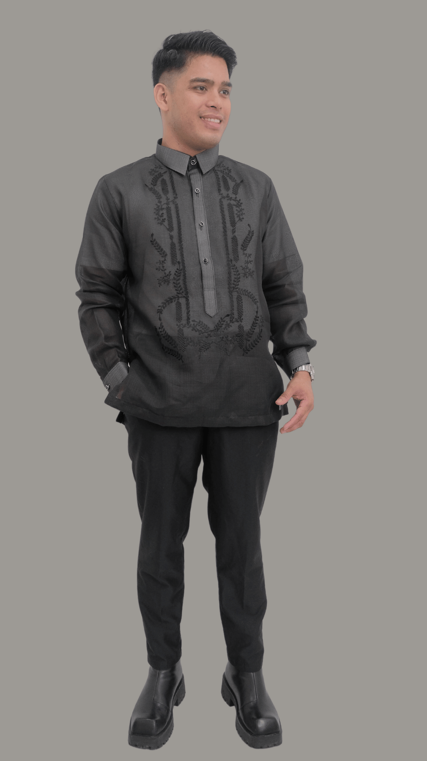 Premium Ebony Jusi Barong Tagalog - BR204