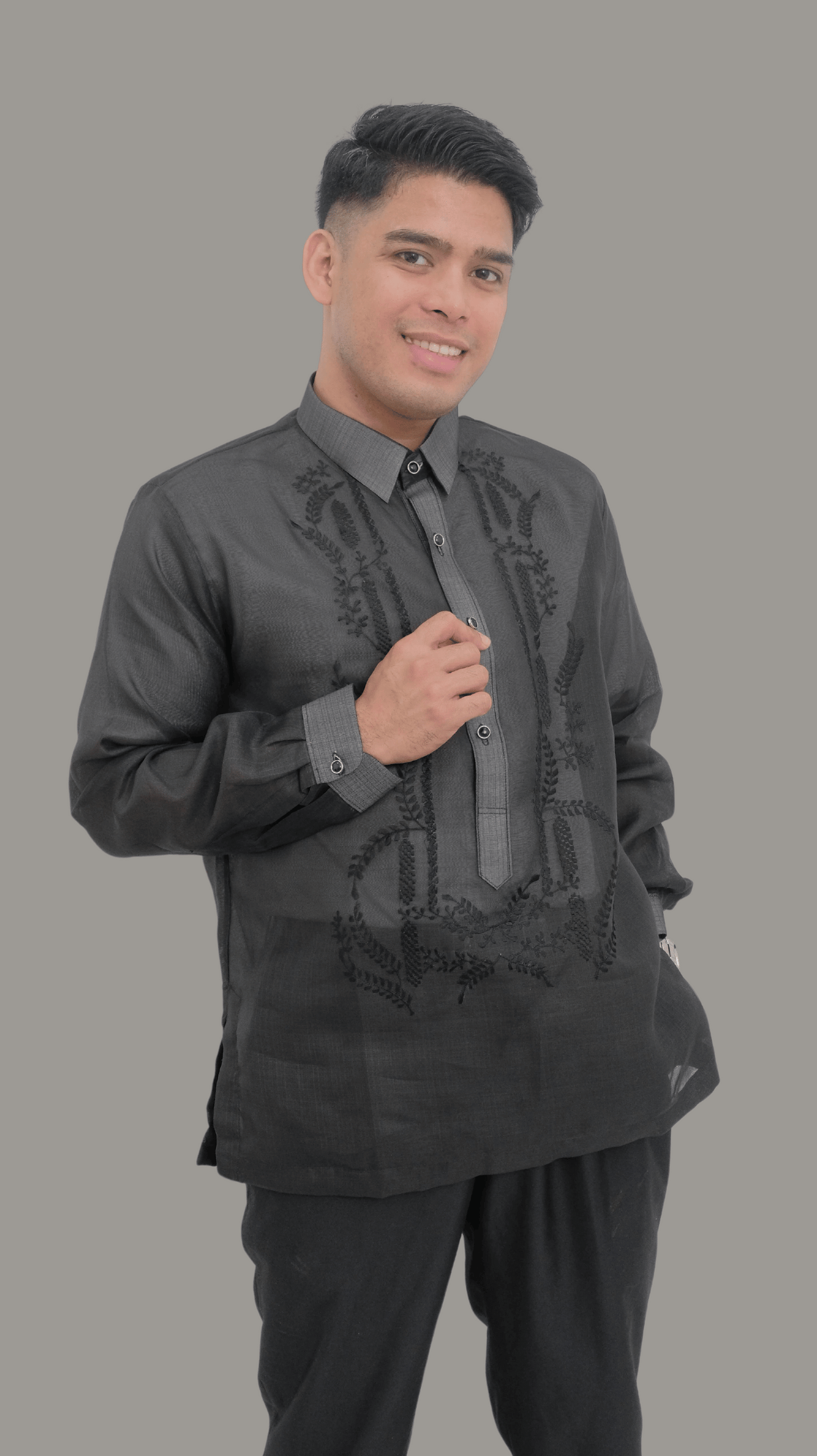 Premium Ebony Jusi Barong Tagalog - BR204