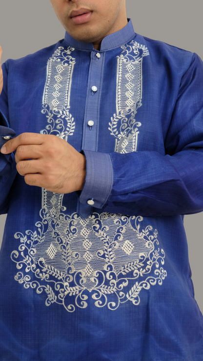 Unique Blue Organza Barong Tagalog - BR208