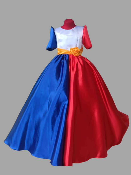 Duchess Traditional Filipiniana Dress for Girls - BR304