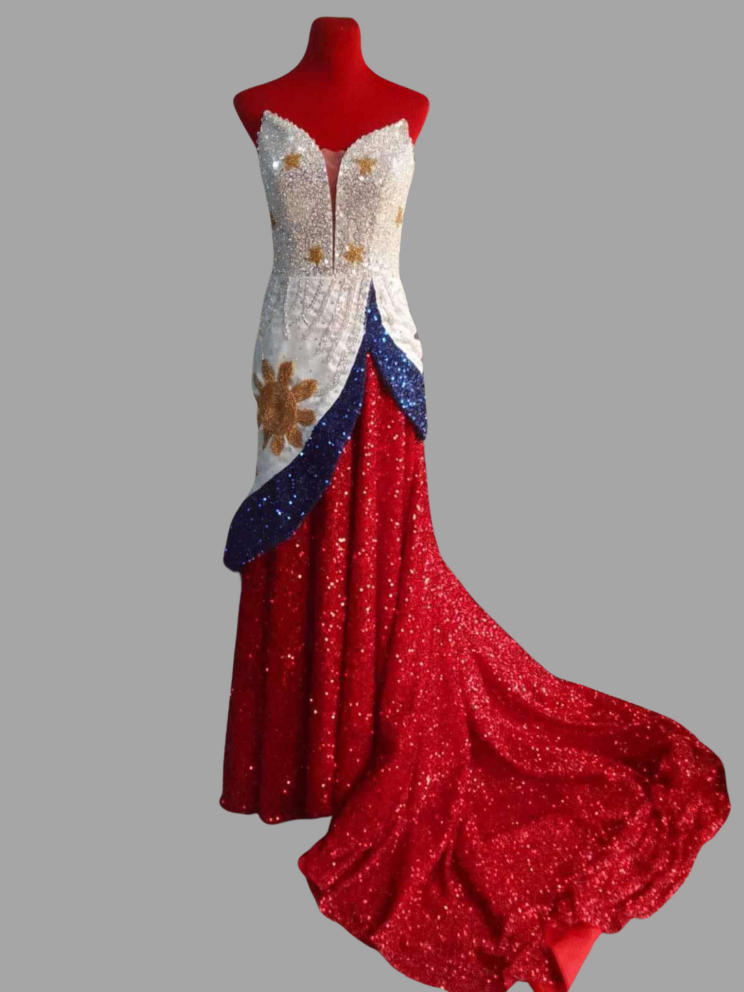 Philippine Flag Inspired Filipiniana Dress - BR305