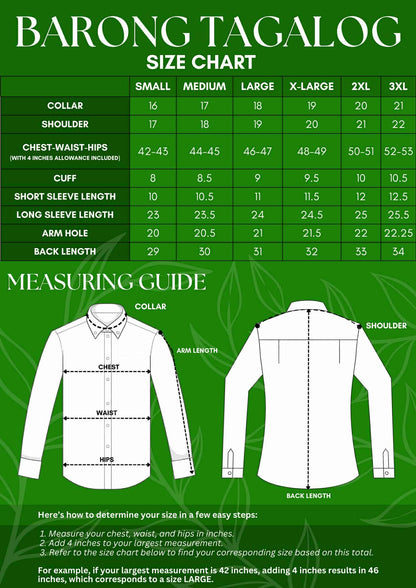 Barong Tagalog in Organza with Fine Embroidery - BR228